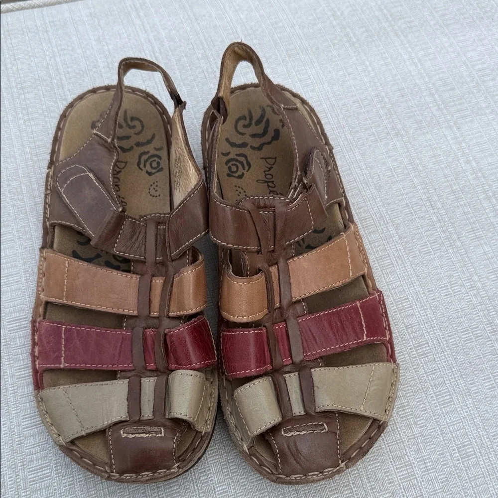 Propet Multi-Color Leather Sandals - Picture 1 of 7